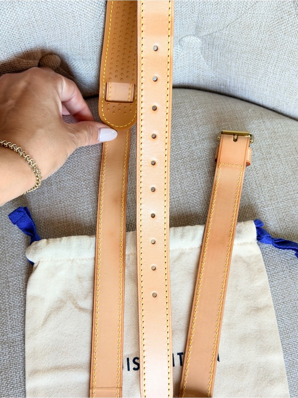 Louis Vuitton Travel Keepall Adjustable Vachetta Leather Strap w/ Box & Dust Bag - Picture 10 of 16